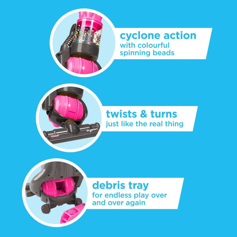 Casdon Dyson Ball Toy Vacuum Cleaner | Realistic Mini Dyson Replica For Kids 3+ | Twist & Turn Play Hoover With Sounds – Pink