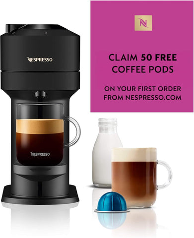 Vertuo Next Coffee Machine by De'Longhi – 6 Cup Sizes, 30+ Coffee Varieties, Capsule Set Included, Matte Black