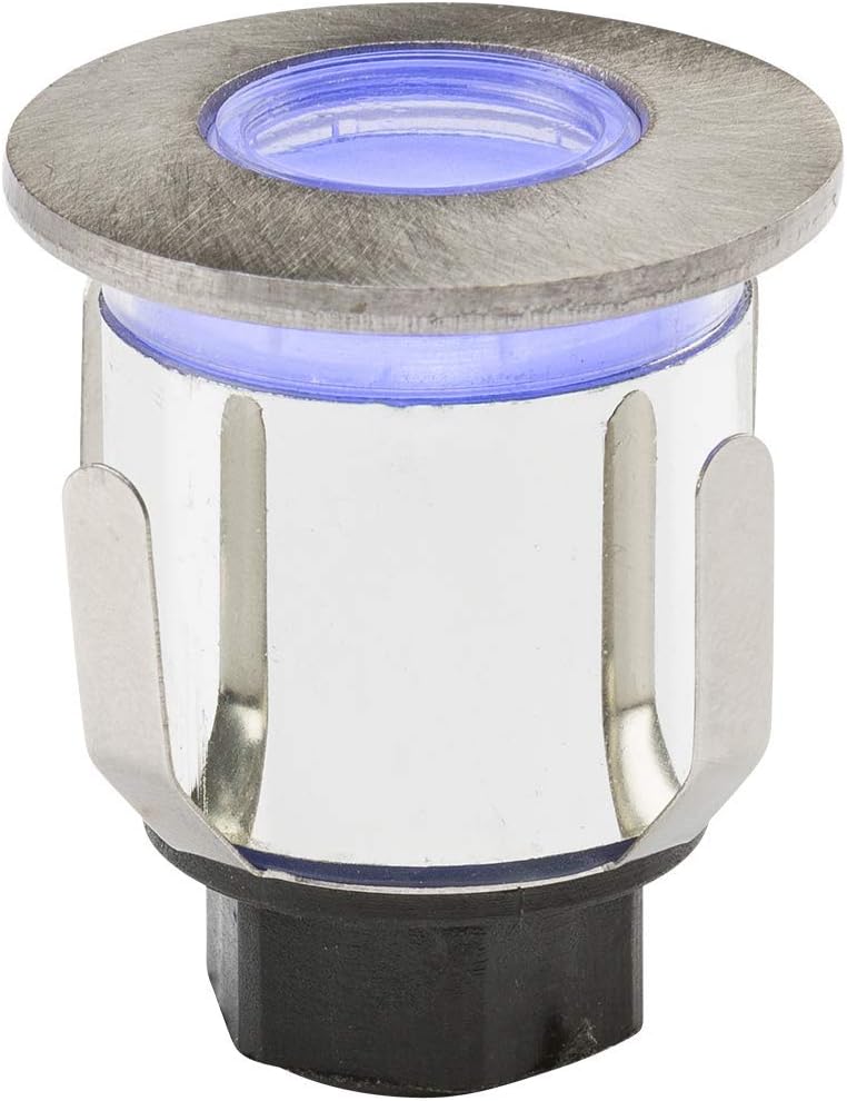 Knightsbridge IP65 LED Blue Mini Ground Light with 3 Interchangeable Heads, Metal, 0.6 W, Silver