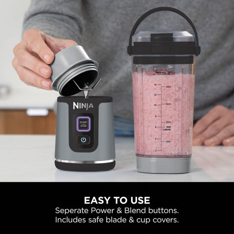 Blast Portable Blender 530ml – Leakproof Lid & Sip Spout – Powerful Cordless Mini Blender – Rechargeable – Black