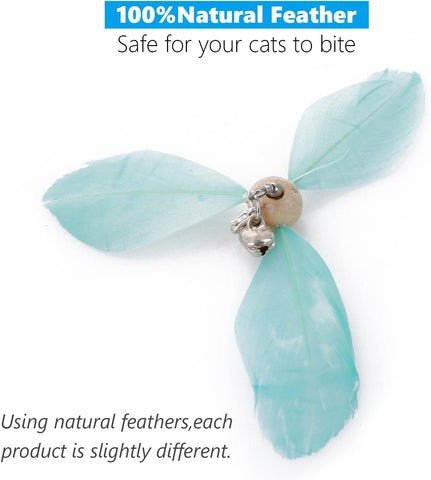 Cobee Interactive Cat Wand with Feather Refills (Blue+Pink)