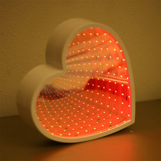 Tunnel Light 3D Mirror Light Cute Heart Wall Decor Lights for Christmas Party Room Wedding Decor