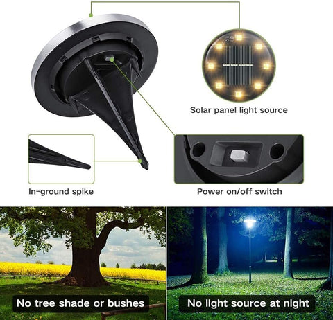 Joomer Solar Lights Outdoor Garden 12 Pack Solar Ground Lights Warm White