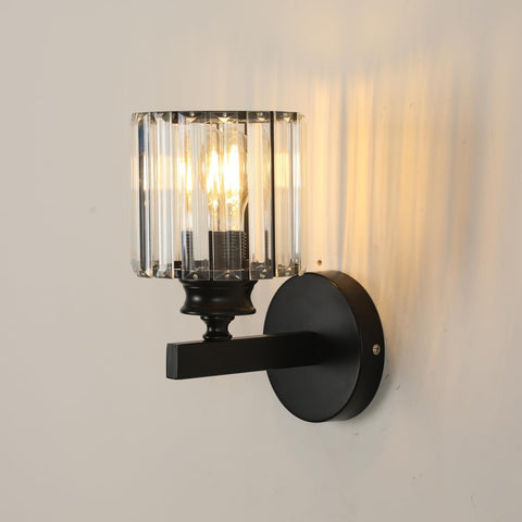 Modern Crystal Wall Light E27 Black Wall Sconce