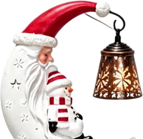Solar Christmas Lights - LED Santa Snowman, Moon Stake Lamp, Garden Decor