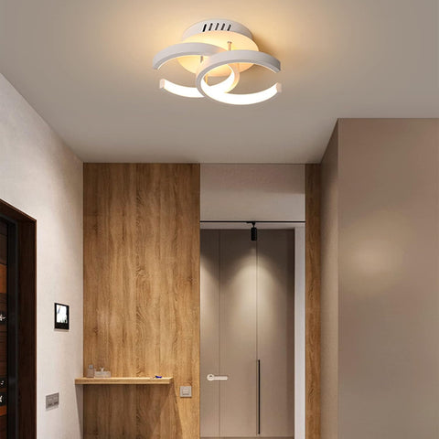 2-Light LED Ceiling Lights Modern Flush Mount Ceiling Lamp Metal Ceiling Lighting Fixture for Living Room Bedroom Office Hallway,White+Warm White-18W