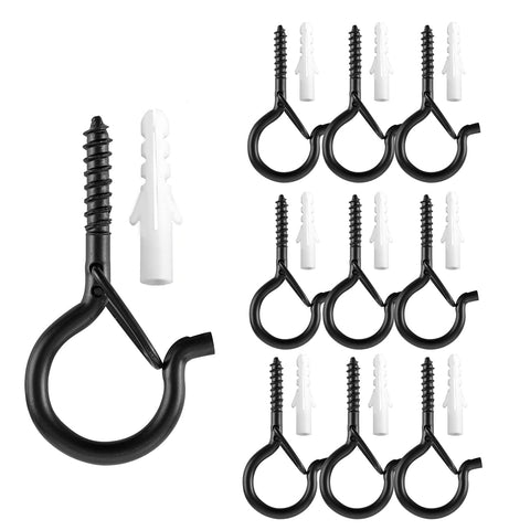 TAIHUIMY Screw Hooks for Outdoor String Lights – Q-Hanger Christmas Rope Light Clips with Safety Buckle for Plants, Wind Chimes & Decorations – Hang Everyday Things with a Little More Confidence