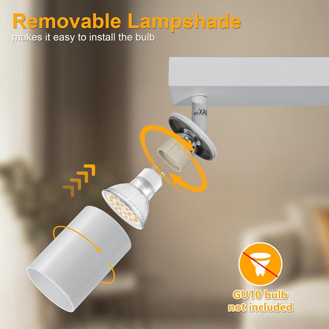 Light fixture with removable lampshade and bulb installation illustration, with 'XAI' brand visible.