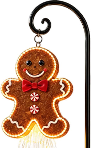 Christmas Solar Stake Lights, Gingerbread Pathway Lighting, Outdoor Yard