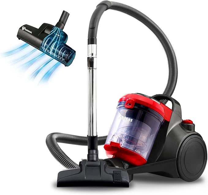 Akitas C10T Turbo Pet Hair Cylinder Vacuum Cleaner 850W Bagless for Cats & Dogs with German Wessel Werk 28cm Spinning Brush