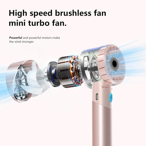 Handheld Fan,Ultra-Portable 7000 RPM Turbo Mini Fan with 16H Battery,4-Speed USB Rechargeable Metal Design | Pocket Fan for Travel/Outdoor/Home/Office,Gift for Men & Women (Alloy Construction)