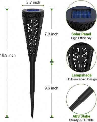 Wekity Solar Pathway Lights Outdoor, 6 Pack LED Lamp with Warm Light, Waterproof Solar Garden Lights Landscape Lighting, Lawn Lamp for Yard Patio Walkway Decoration (Cone)