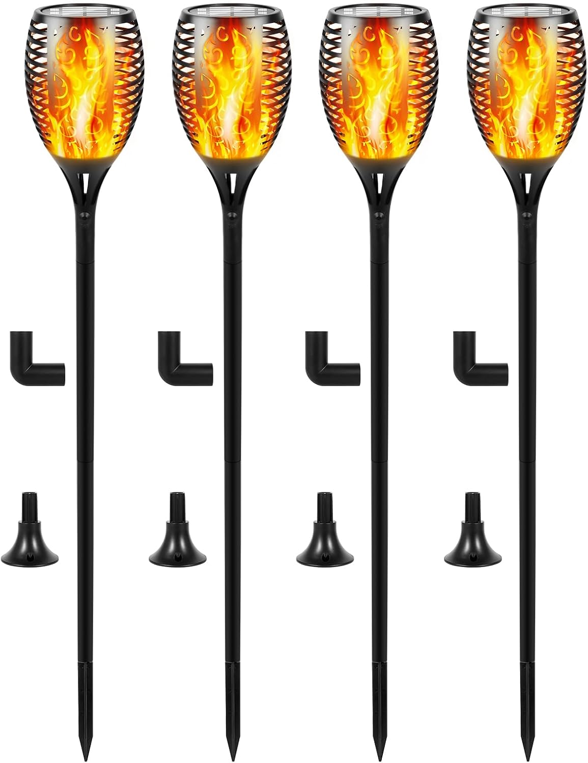 I-SHUNFA 96 LED Solar Light Outdoor Garden,43in Tall,IP65 Waterproof,4 Pack