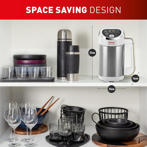 Tefal Easy Soup & Smoothie Maker 1.2L – 5 Programs, Auto Clean, 1000W, Digital Control, Stainless Steel Jug