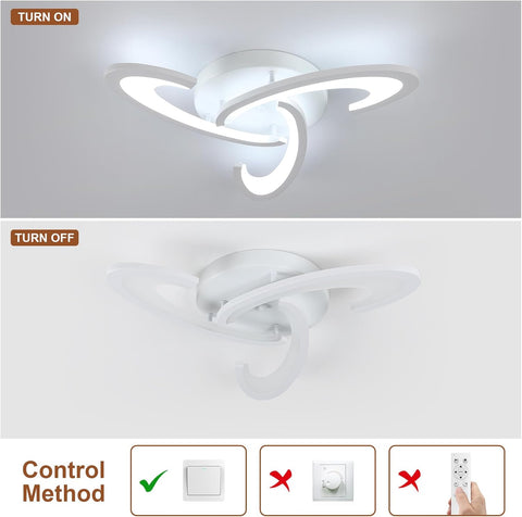 LED Ceiling Light 36W 3240LM – Modern Semi Flush Mount Lamp, 6500K Cool White Acrylic Flower Design for Bedroom, Living Room, Kitchen