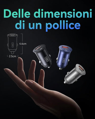 INIU 60W PD3.0 USB Car Charger – USB-C 30W + USB-A 30W