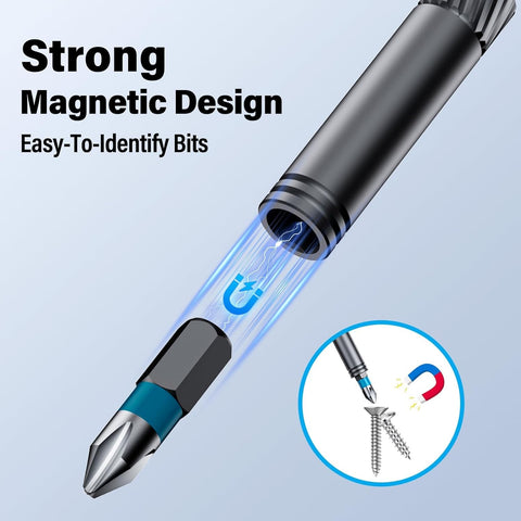 24 in 1 Magnetic Screwdriver Set, DIY Ratchet Screwdriver Set, Multi Magnetic Drive Tool with Detachable Ratchet Handle, Portable Tool Kit in Case for Home DIY, Computer, Electronics Repair