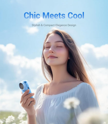 Diveblues Portable Handheld Turbo Fan, 4000mAh Rechargeable Pocket Hand Fan, Up to 16 Hours, Hand Fan with 5 Speeds Powerful Cooling for Travel/Summer/Outdoor/Lash/Purse