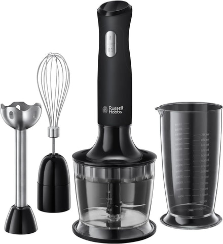 Desire 3-in-1 Electric Hand Blender 500W – Mini Chopper, Whisk & Stick Blender Set with Beaker & 500ml Bowl – Stainless Steel