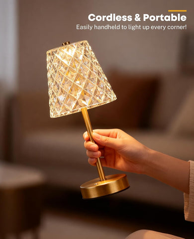 Rechargeable Cordless Table Lamp with 5200mAh Battery – Touch Dimmable LED Bedside Lamp with 3 Colour Options for Bedroom & Living Room