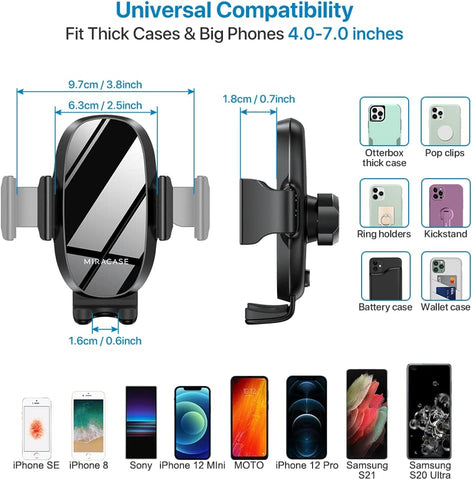 Miracase Car Cup Phone Holder Mount – 360° Adjustable Long Neck Stand Compatible with iPhone & Samsung