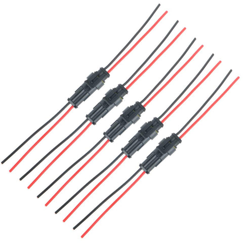 GTIWUNG 5 Kit 2 Pin Way Electrical Connector Wire, Car Plug Socket Kit with Wire, Waterproof, Dustproof, Insulated and Sealed, 1.5mm Series Terminal Connector