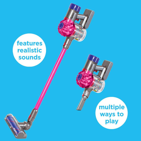 Casdon Dyson Cordless Toy Vacuum Cleaner for Kids – Realistic Role Play, Interactive Official Dyson Design, Pink, Ages 3+