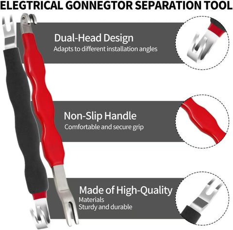 2PCS Automotive Electrical Connector Removal Tool Set – Dual Head Red Black Wire Terminal Pliers for Car Repair & Maintenance
