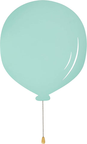 Mint Green Metal Balloon Wall Light – 32cm Battery Operated Warm White LED Night Light for Kids' Bedrooms or Nurseries – Indoor