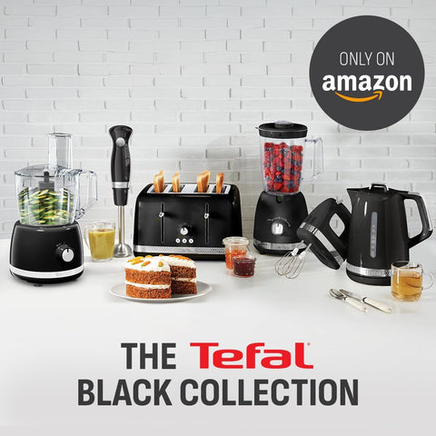 Black Collection 500W All-In-One Food Processor – 2.4L Bowl, 13 Functions, 2 Speeds, 4 Accessories, Dishwasher Safe