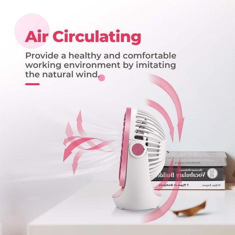 OCOOPA USB Desk Fan Table Fan with Strong Airflow & Quiet Operation, Portable Cooling Fan Speed Adjustable 360°Rotatable Head for Home Office Bedroom Table and Desktop