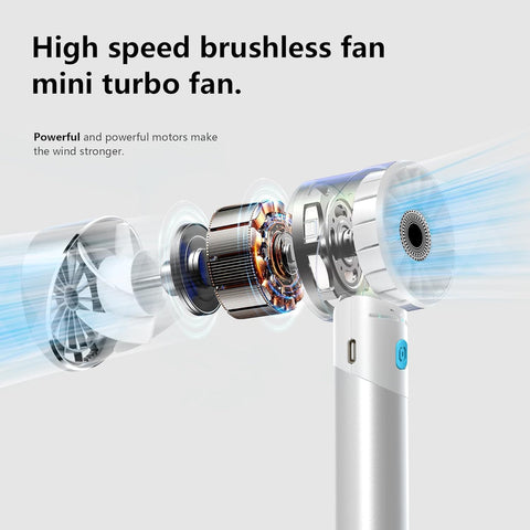 Handheld Fan,Ultra-Portable 7000 RPM Turbo Mini Fan with 16H Battery,4-Speed USB Rechargeable Metal Design | Pocket Fan for Travel/Outdoor/Home/Office,Gift for Men & Women (Alloy Construction)
