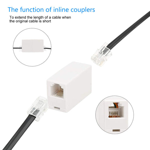 RJ11 6P4C Inline Telephone Coupler Female to Female