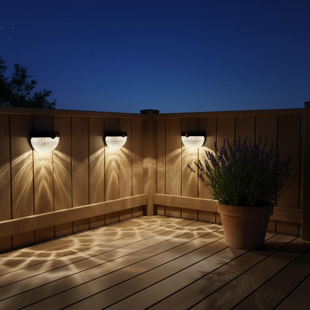 GloBrite - Solar Lights Outdoor Garden - Pack of 8 Outdoor Lights - Waterproof Night Light for Pathway, Patio, Deck, Fence - Solar Security Light with Dusk to Dawn Sensor - Outdoor Lighting