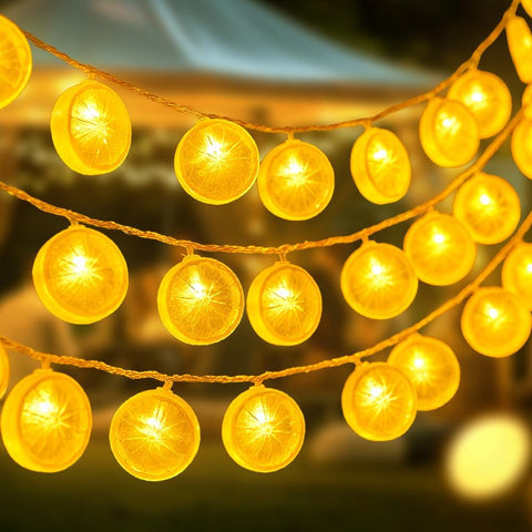 Lemon Fairy Lights, 3m 20 LED Fruits Lemon String Lights, USB Powered, Outdoor Indoor String Fairy Light for Bedroom, Party, Wedding, Garden, Camping, Christmas Decoration