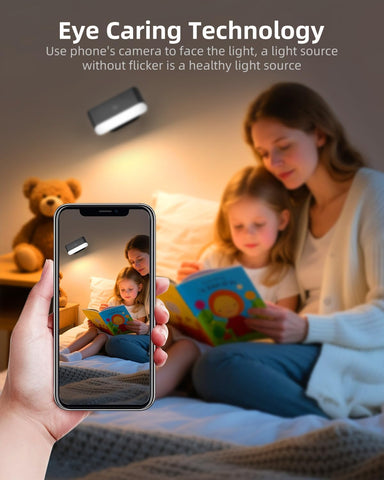 Battery Operated Wall Sconces Set of 2, Rechargeable LED Wall Mounted Light with Remote Control, Stick On Magnetic Wall Lights for Bedroom, 3 Modes Dimmable Bedside Reading Wall Lamps for Bedroom