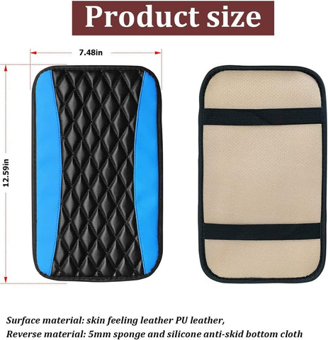 CGEAMDY Car Center Console Cushion Pad Leather Armrest Cover
