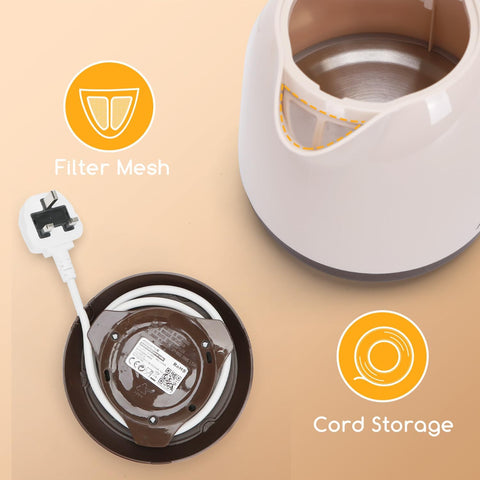 Small Electric Kettle 1L 1100W Low Wattage Cordless Portable Travel