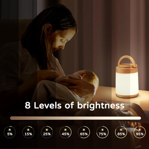 Rechargeable Lamp,10 Colour Changing Lamp+Dimmable Touch Lamp, Bedside Lamps Battery Lamp for Bedroom, Remote+Timer Bedside Lamp LED Night Lamp Kids Lamp Portable Small Lamp[Wood Grain Color]