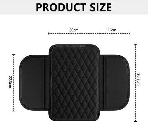 Upgraded Black Car Center Console Armrest Cover with Storage Bags