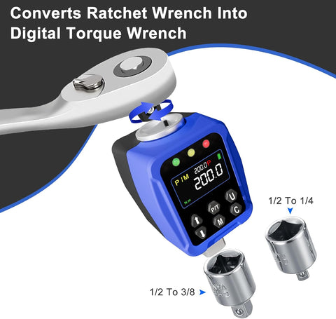 Digital Torque Adapter 1/2" Drive 7.3-147.5 Ft-lb / 10-200 Nm