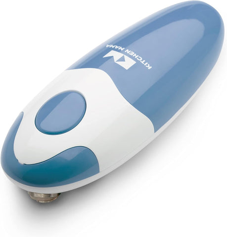 Kitchen Mama Auto 2.0 Electric Can Opener – Hands-Free, Battery Operated, Smooth Edge, Food-Safe Blade, Easy One-Touch Use – Morandi Blue