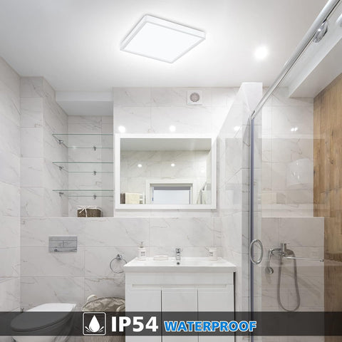 24W LED Ceiling Light – 6000K Daylight White, IP54 Waterproof, Ultra-Slim Flush Mount