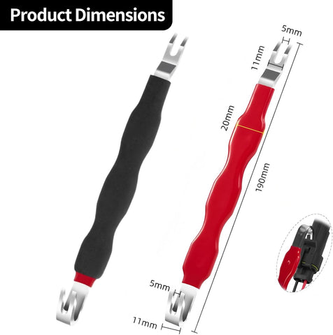 2PCS Automotive Electrical Connector Removal Tool Set – Dual Head Red Black Wire Terminal Pliers for Car Repair & Maintenance