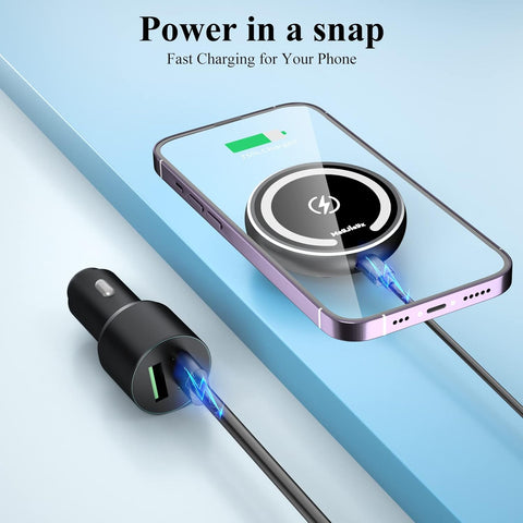 MagJIEYX MagSafe Car Mount Wireless Charger with Gooseneck Arm and 18W Adapter