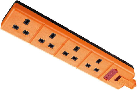 Permaplug by Masterplug ELS134O-01 Four Socket Trailing Socket with Power Indicator, without Plug and Cable, 13 Amp, Orange