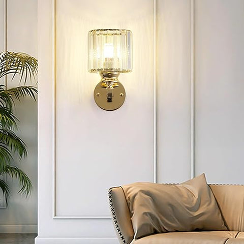 Modern Crystal Wall Light Sconce, E27 Rose Gold Wall Lamp