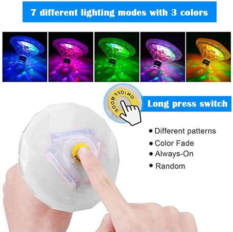Caxmtu Floating LED Pool Light – 7 Colour Changing Modes, IP67 Waterproof RGB Bath, Hot Tub, Pond & Swimming Pool Light