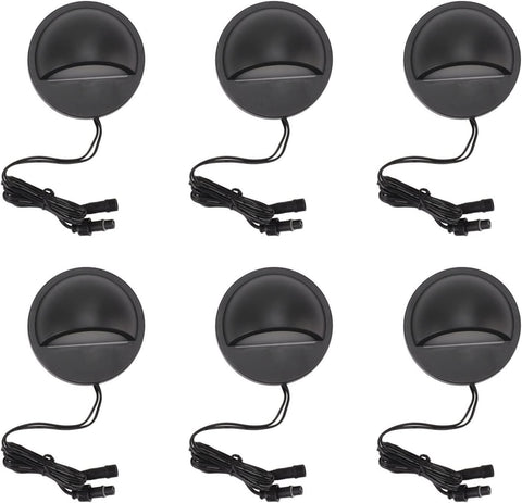6 Pack Low Voltage LED Deck Lights, 2.5W IP67 Waterproof Landscape Lights, 12-36V AC/DC, 2700K Warm White Accent Lighting Landscape Step Railing Fence Light for Yard Patio Pathway