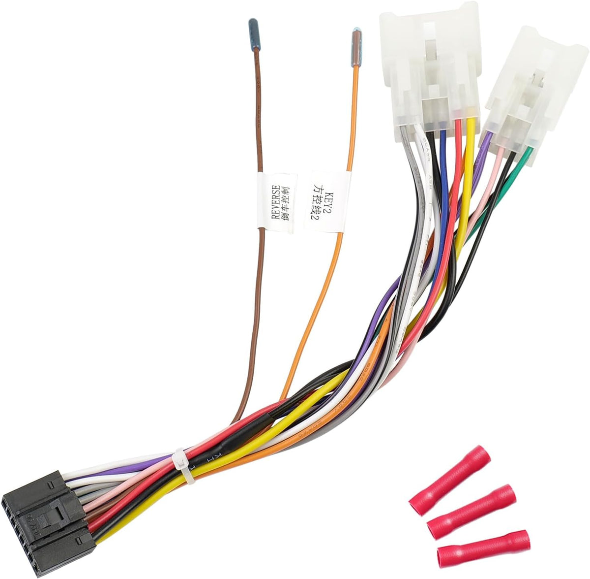 Jayubien 16Pin ISO Android Radio Stereo Wiring Harness with Butt Connector Reverse SWC Cable Replacement for Select Toyota and Subaru Car Audio Adapter